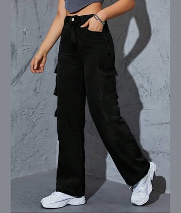 Broadstar - Black Cotton Wide Leg Women's Jeans ( Pack of 1 )