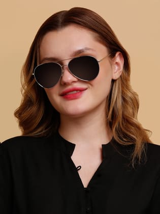 SUNNIES Large Full Frame Metal Aviator Solid Polarized Women Sunglasses-SNS-11719-C206