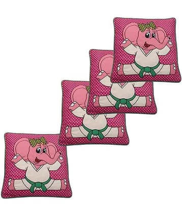 Hugs'n'Rugs Pink Cotton Cushion Covers - Set Of 4