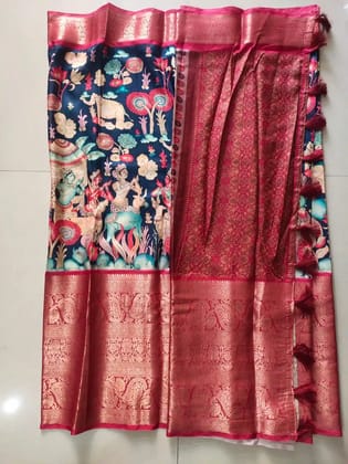 Elegant Kalankari Semi Silk Saree