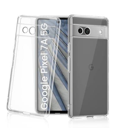 Ice Crystal Series Hybrid Transparent PC Military Grade TPU Back Cover for Google Pixel 7a 5G, 6.1 inch, Crystal Clear