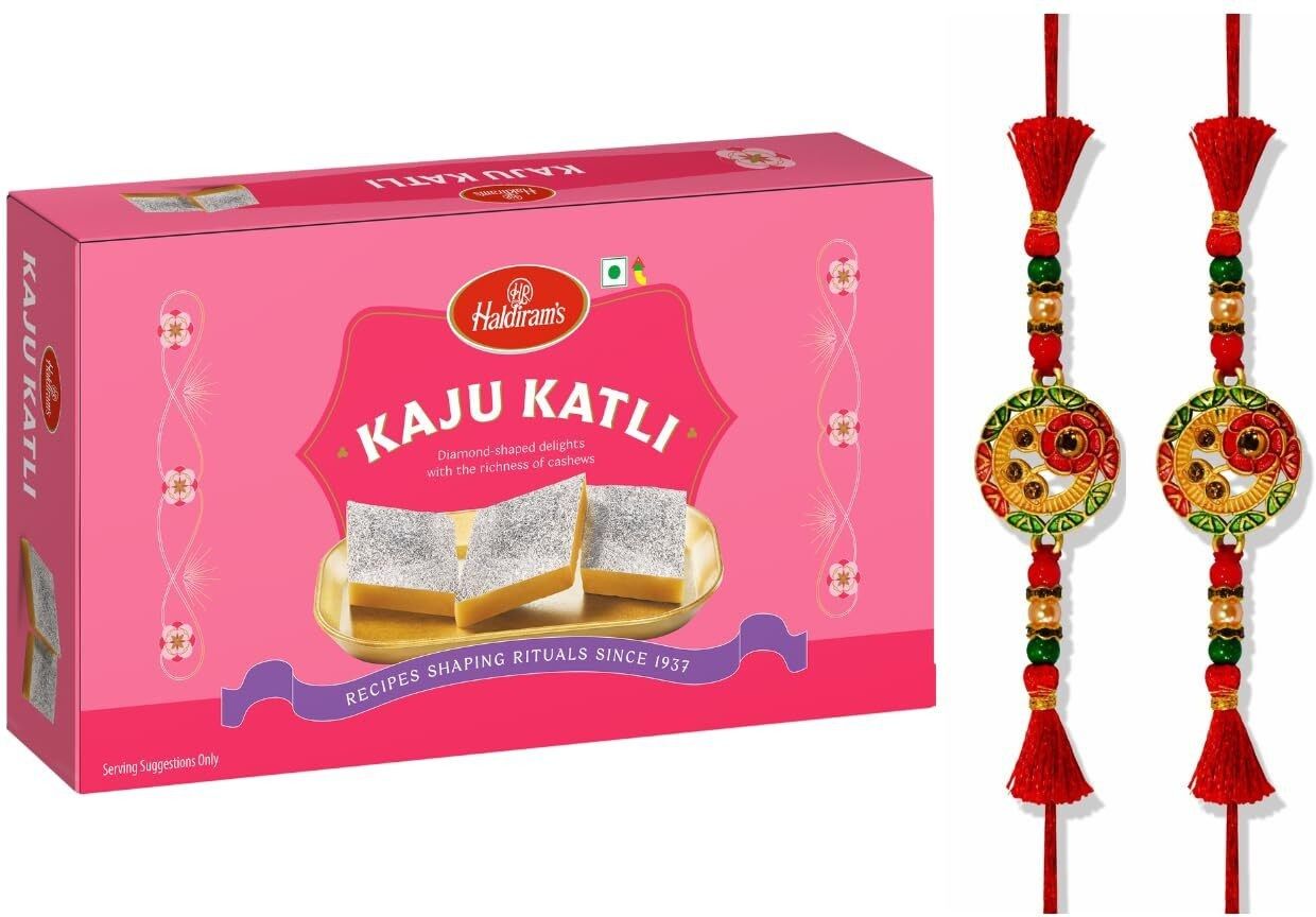 Haldiram's Kaju Katli With 2 Rakhi Gift Box Box (200 g)