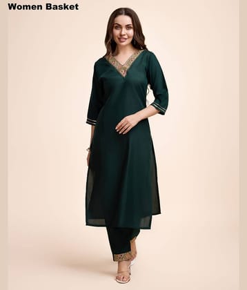 Women Basket Cotton Blend Printed Kurti With Pants Women's Stitched Salwar Suit - Maroon ( Pack of 1 )