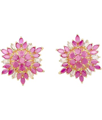 Jewels Corner - Red Stud Earrings ( Pack of 1 )