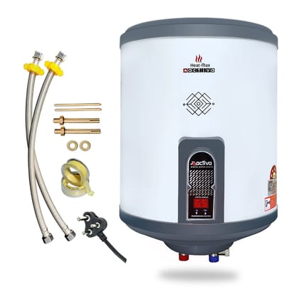 Activa 15Ltr Storage (2kva) BEE 5-Star Rated Anti Rust Coated Geyser Heat-Max (0.7MM SS Tank) With Digital Display, Suitable For High Rise Buildings, Comes With 5 Years Warranty Activa 15Ltr Storage (2kva) BEE 5-Star Rated Anti Rust Coated Geyser Heat-Ma