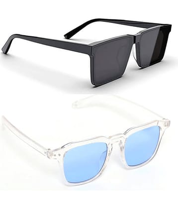 Elligator Multicolor Rectangular Sunglasses ( Pack of 2 )