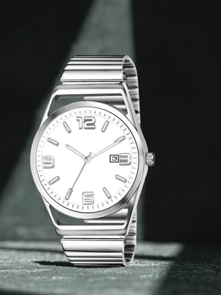 White Dial Date Function Analog Watch for Men LR157