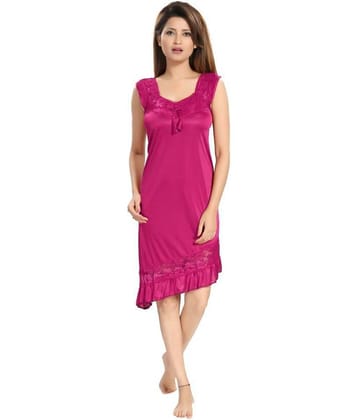 Reposey Satin Night Dress - Purple