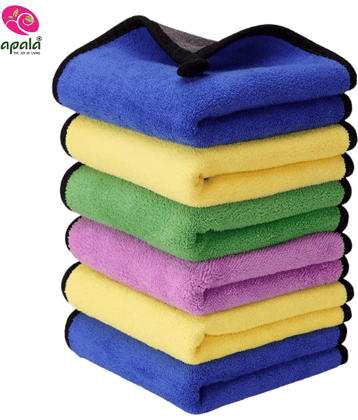 Cleaning 800 Gsm Microfiber Towel For Car Cleaning And Detailing - Extra Thick Microfiber Cloth - 30Cm x 40Cm- Multicolor (Pack of 6)