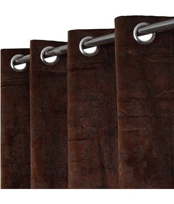 Kraftiq Homes Floral Room Darkening Eyelet Curtain 9 ft ( Pack of 1 ) - Brown
