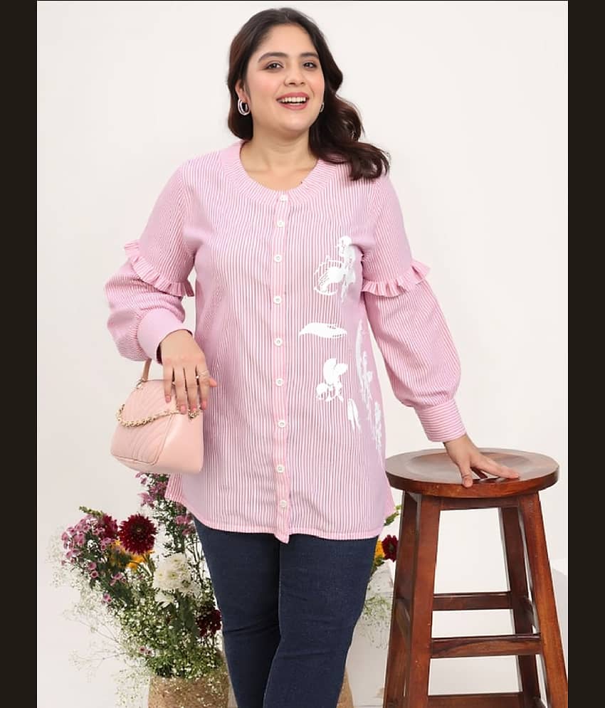 Sons Women Striped Cotton Shirt ( Pink )