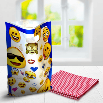 Emoji / Smiley Theme AlumInium Film Loot Bags - 10