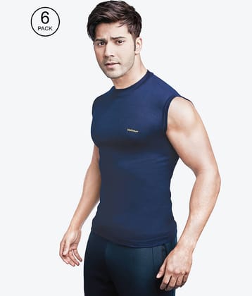 Pack of 6 Lux Cozi - Multi Cotton Blend Men's Vest