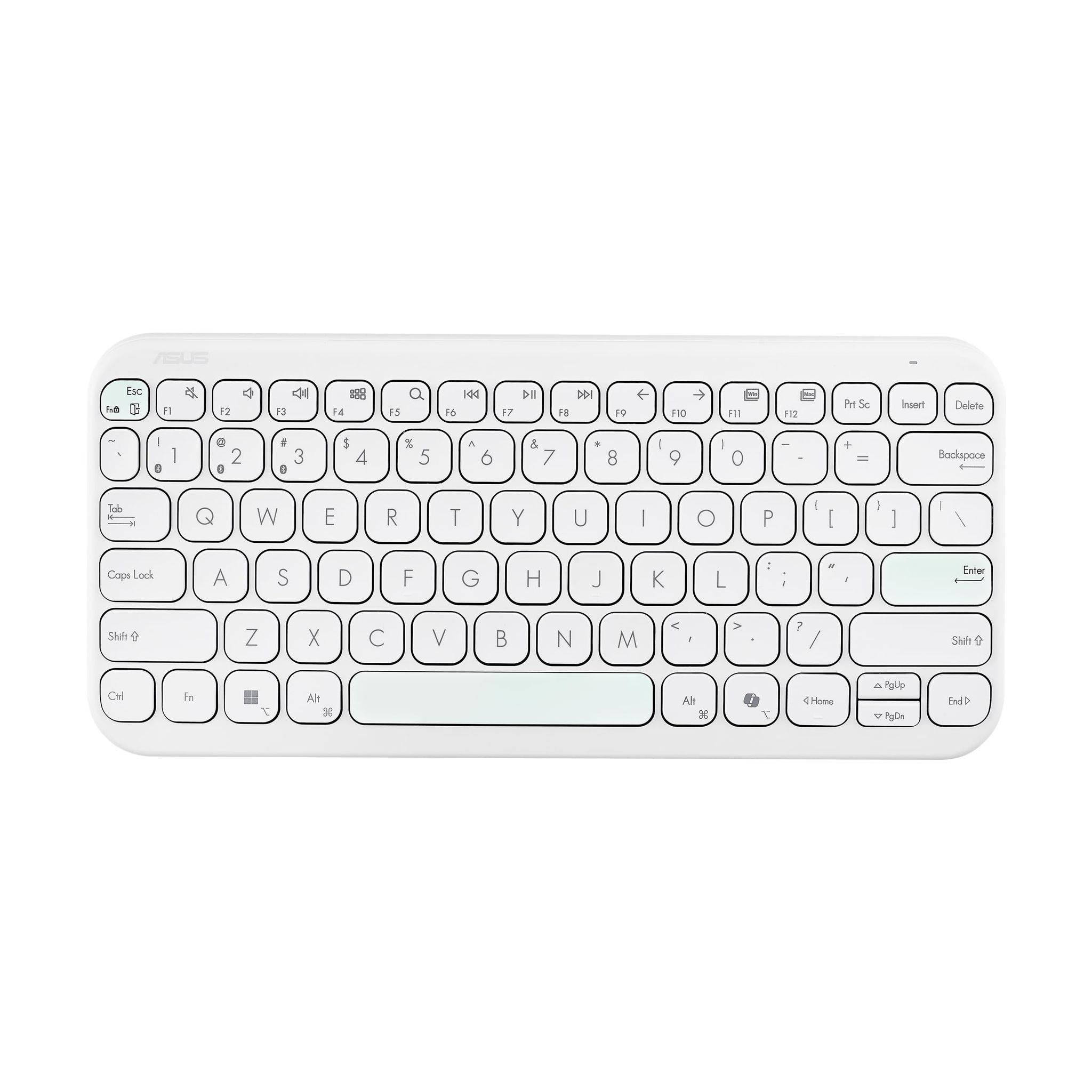 ASUS Marshmallow KW100 Wireless Keyboard Iridescent White | Silent Scissor Keys, Compact Design, 2-Year Battery Life, Compatible with Windows/Mac/Chrome/iOS/with Dedicated Copilot Key ASUS Marshmallow KW100 Wireless Keyboard Iridescent White | Silent Sci
