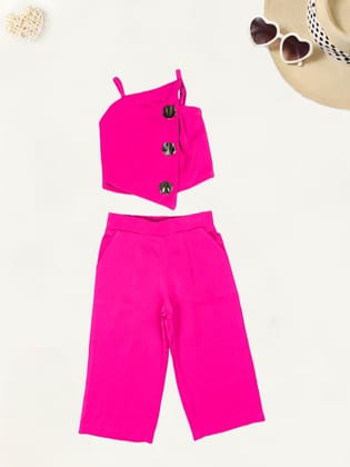 Girl's Hot Pink Importedl Co-Ord  Set [GCS-8001](1-10 Years)-2-3Y (Size - 20) / Imported