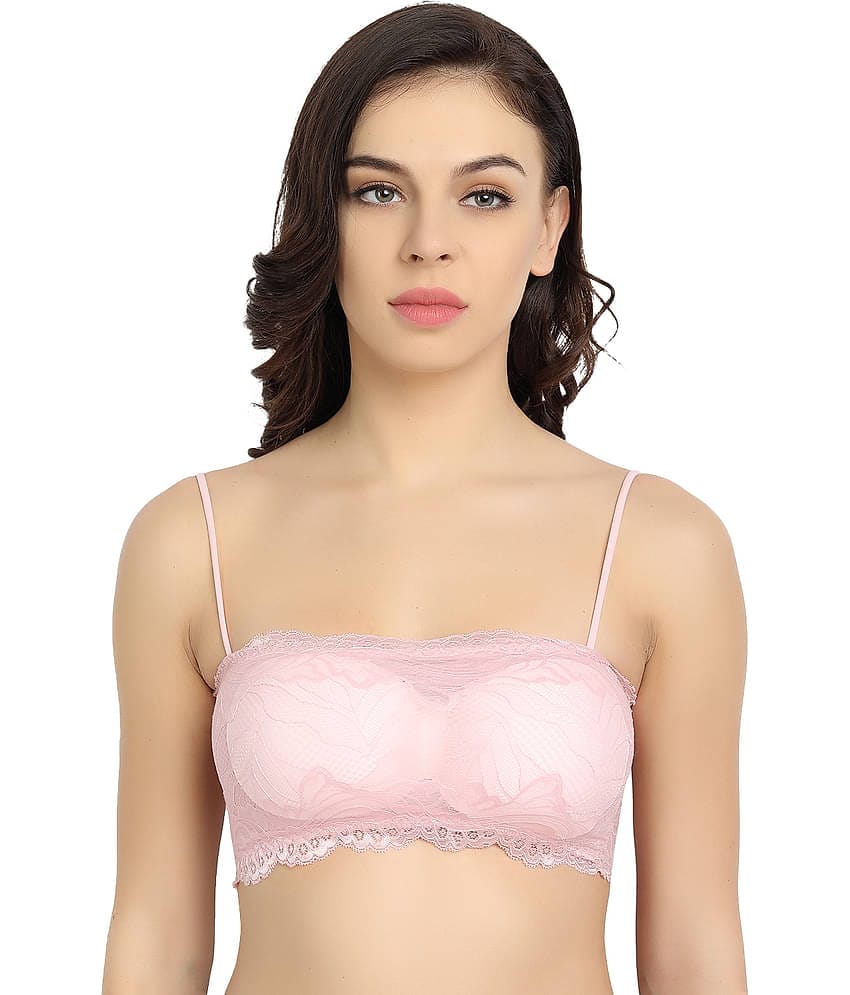 3Mads Pack of 1 Lace Lightly Padded Bralette Bra For Women ( Pink )
