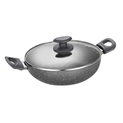 ALDA Marbello Non-Stick Wok – Marble Coated, Induction Base (Size - 24CM) by Mahavir Home Store
