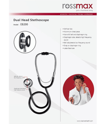 Rossmax Stethoscope With Dual Head For Adult and Pediatric EB200