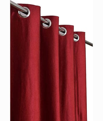 Kraftiq Homes Solid Semi-Transparent Eyelet Curtain 5 ft ( Pack of 1 ) - Maroon