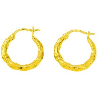 KIMTI 18k Gold Plated Creole Hoop Earrings