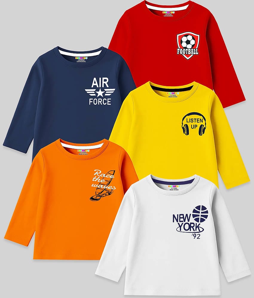 Kuchipoo Pack of 5 Boys Cotton Blend T-Shirt ( Multicolor 7 )