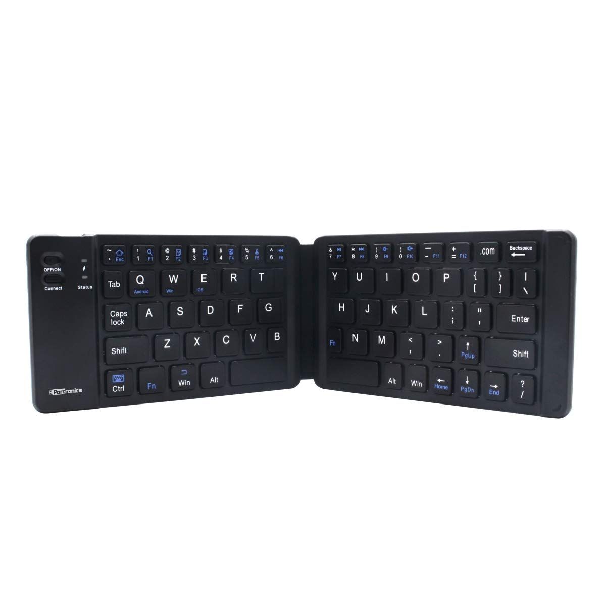 Portronics Chicklet Foldable QWERTY Bluetooth Wireless Keyboard, Black