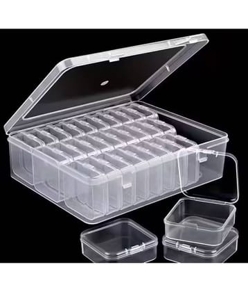 THRIFTKART-Jewellery & Accessories Storage Box | 30 Box Multi-Compartment Organizer with Removable Grids | Plastic Organizer Box for Earrings, Beads, Craft & Small Items (Pack-1)