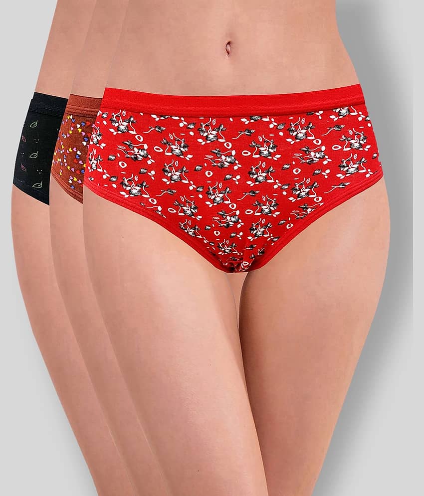 RC. ROYAL CLASS Pack of 3 Cotton Printed Women's Hipsters ( Multi Color )
