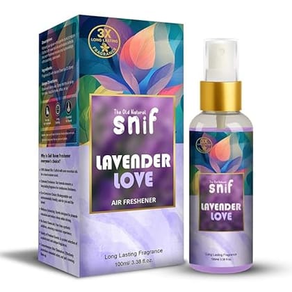 The Old Natural Snif Lavender Love Air Freshener Spray โ 100ml | Calming Lavender Scent, Long-Lasting Fragrance for Home, Office & Car The Old Natural Snif Lavender Love Air Freshener Spray โ 100ml | Calming Lavender Scent, Long-Lasting Fragrance for Home, Office & Car