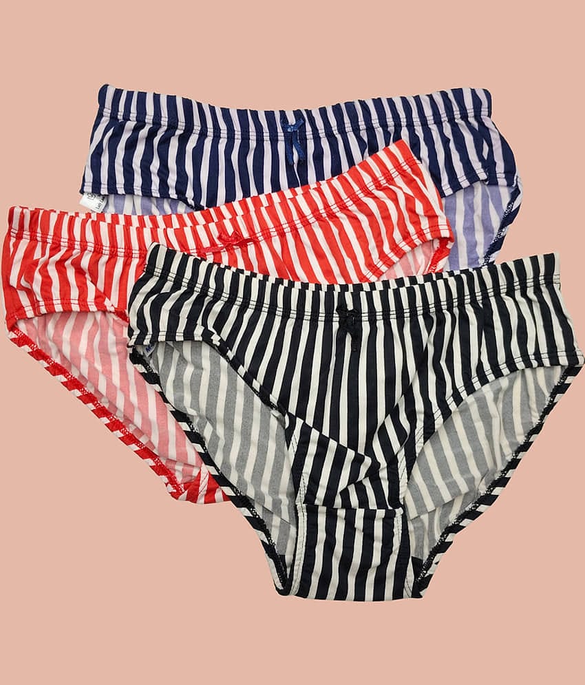 Ladyland Cotton Lycra Hipster ( Multicolor , Pack of 3 )