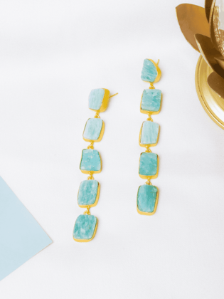 Cinqo Amazonite Stone Drop Earrings