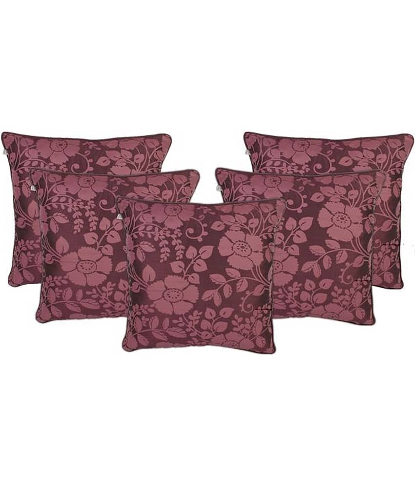 Zubix Purple Polyester Cushion Covers Set Of 5