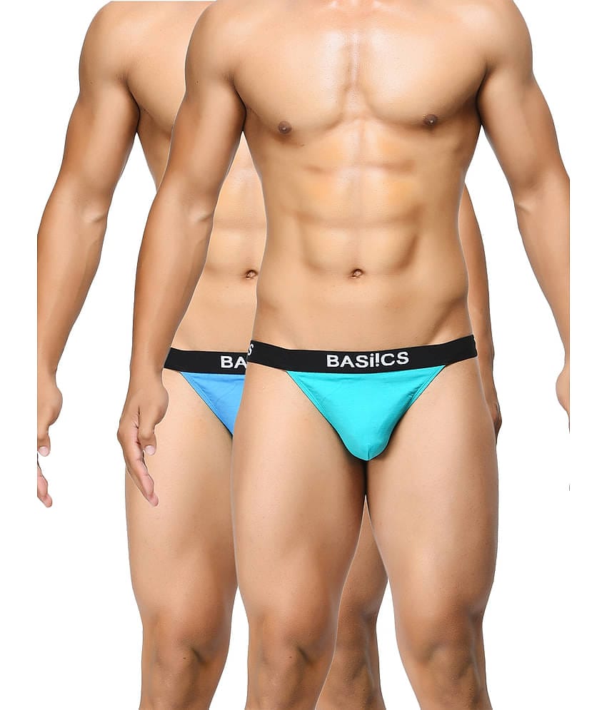 BASIICS By La Intimo Pack of 2 Cotton Thongs For Men's ( Multi )
