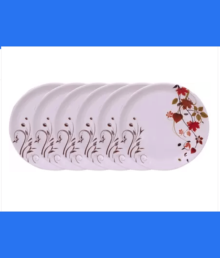 Carnival 6 Pcs Melamine White Full Plate