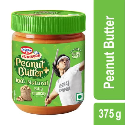 Dr.Oetker Funfoods Peanut Butter 100% Natural Extra Crunchy 375gm