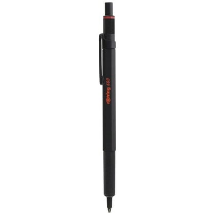Rotring 600 Series Black 1.0mm Ball Pen, Metal Body,Non-Slip Metal Knurled Grip