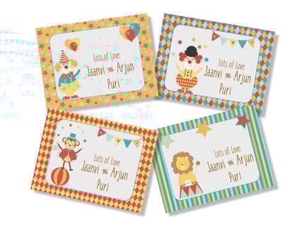 Gift Cards - Circus Fun-4" x 3" in - 16 cards