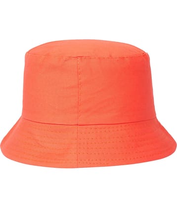 Zacharias Girl's Cotton Solid Fishermen Bucket Hat Orange (Pack of 1) (8-14 Years)