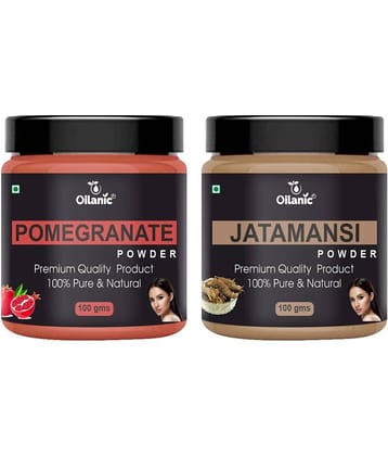 Oilanic 100% Pure Pomegranate Powder & Jatamansi Powder For Skin Hair Mask 200 g Pack of 2