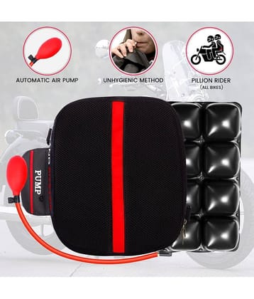 GRAND PITSTOP Inflatable Air Seat Cushion with Pump | Breathable Mesh Cover & Non-Skid Bottom | Ideal for Medical, Office, Home, Motorcycle, Car Lumbar Support