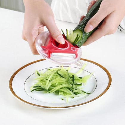 3-in-1 Multi-Function Rotary Hanging Round Planer, Peeler and Cutter: Vegetable Slicer - Kitchen Tools and Gadgets (Pack of 2)