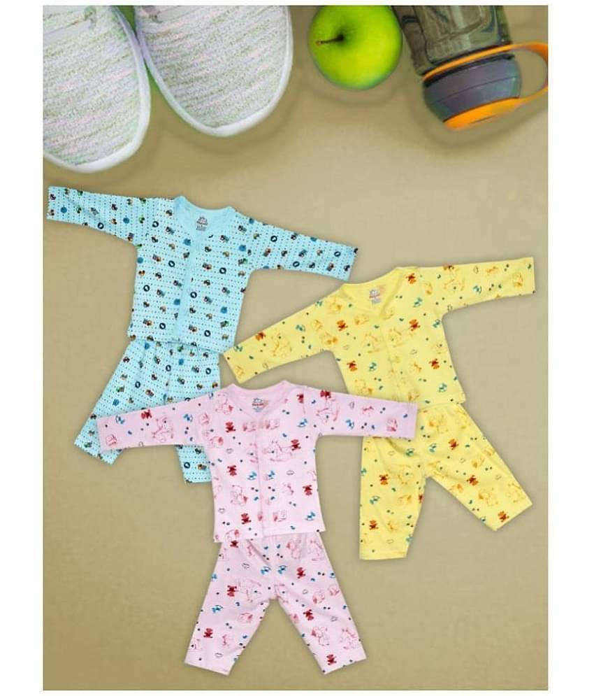 Aatumn Kids Wear Pack of 3 Baby Boys 100% Cotton Tops & Bottoms Sets ( Multi )