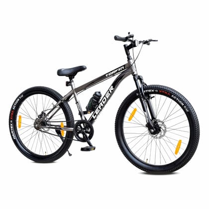 Leader Torfin 26T MTB Cycle With Dual Disc Brake & Front Suspension 26 T Mountain Cycle (Single Speed, Grey) Leader Torfin 26T MTB Cycle With Dual Disc Brake & Front Suspension 26 T Mountain Cycle (Single Speed, Grey)