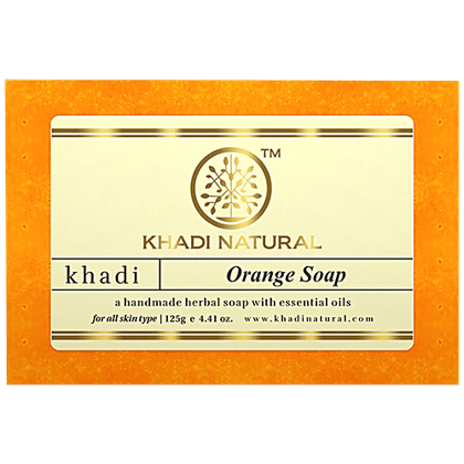 Khadi Natural Orange Handmade Herbal Soap, 125 g