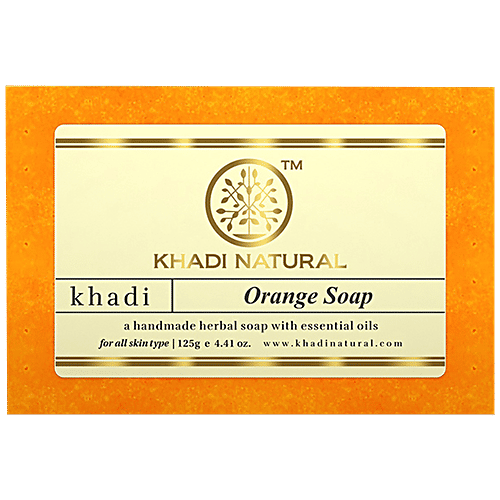 Khadi Natural Orange Handmade Herbal Soap, 125 g