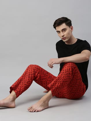 Black & Red Assorted Night Suit-M