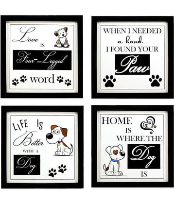 Indianara Pet Dog Décor Synthetic Painting With Frame