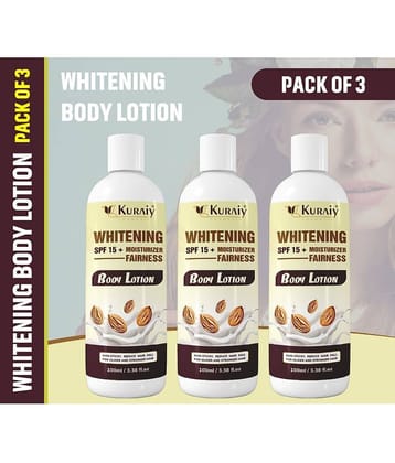 KURAIY Almond Body Lotion for Body Almond Oil & Vitamin E For Men & Women (100 ml) Pack Of 3