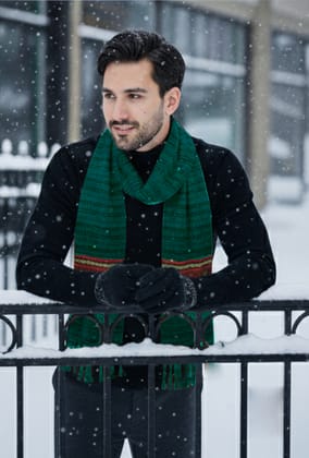 Fashion Point Green Wool Muffler for Men