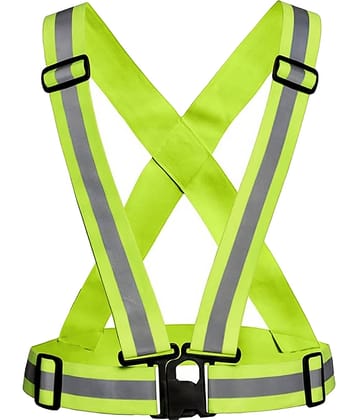 Laxmi Polyester High Visibility Safety Reflective Vest Belt Jacket(Pack 1) Green Safety Jacket